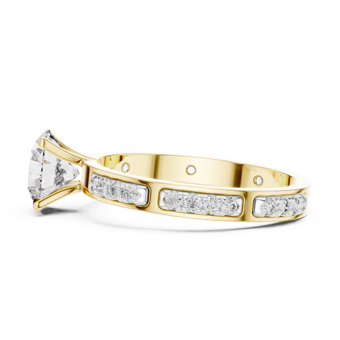 Willa Diamond-Station Solitaire Lab-Grown Diamond Ring