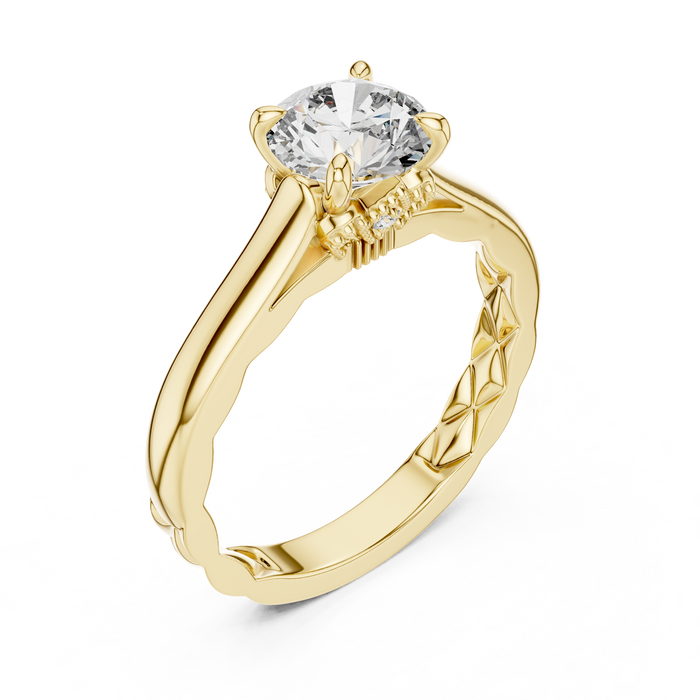 Léonie Quilted Side-Stone Lab-Grown Diamond Ring
