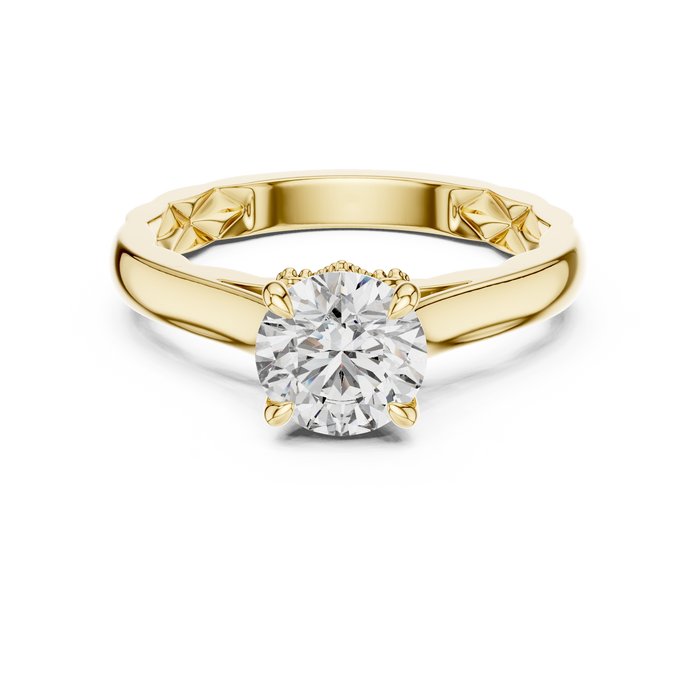 Léonie Quilted Side-Stone Lab-Grown Diamond Ring
