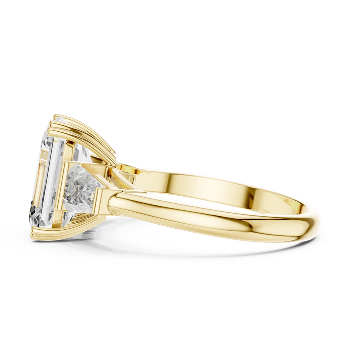 Ninon Emerald Trapezoid Three-Stone Lab-Grown Diamond Ring