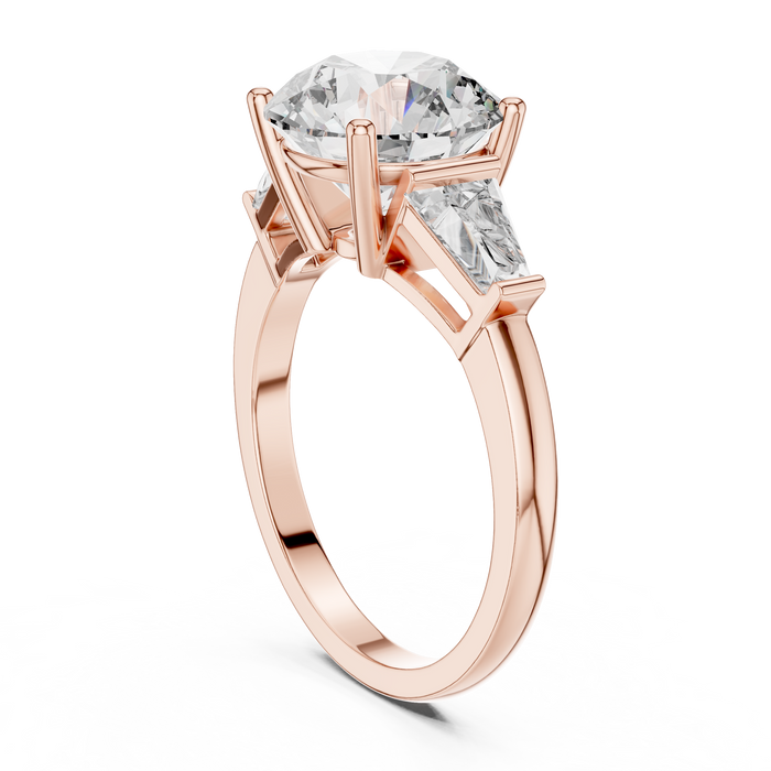 Oriane Emerald-Cut Three-Stone Solitaire Ring