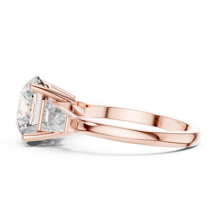Oriane Emerald-Cut Three-Stone Solitaire Ring