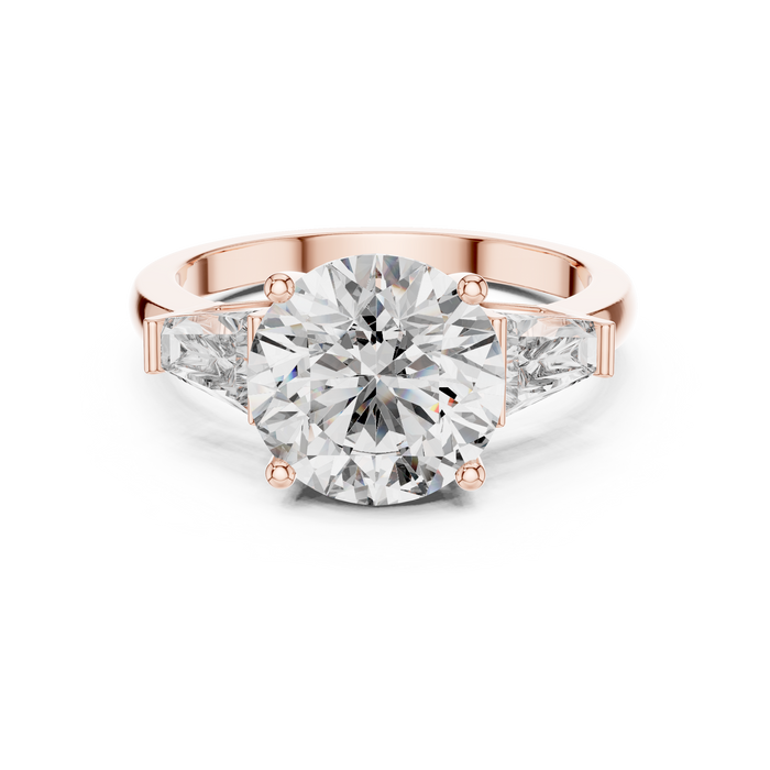 Oriane Emerald-Cut Three-Stone Solitaire Ring