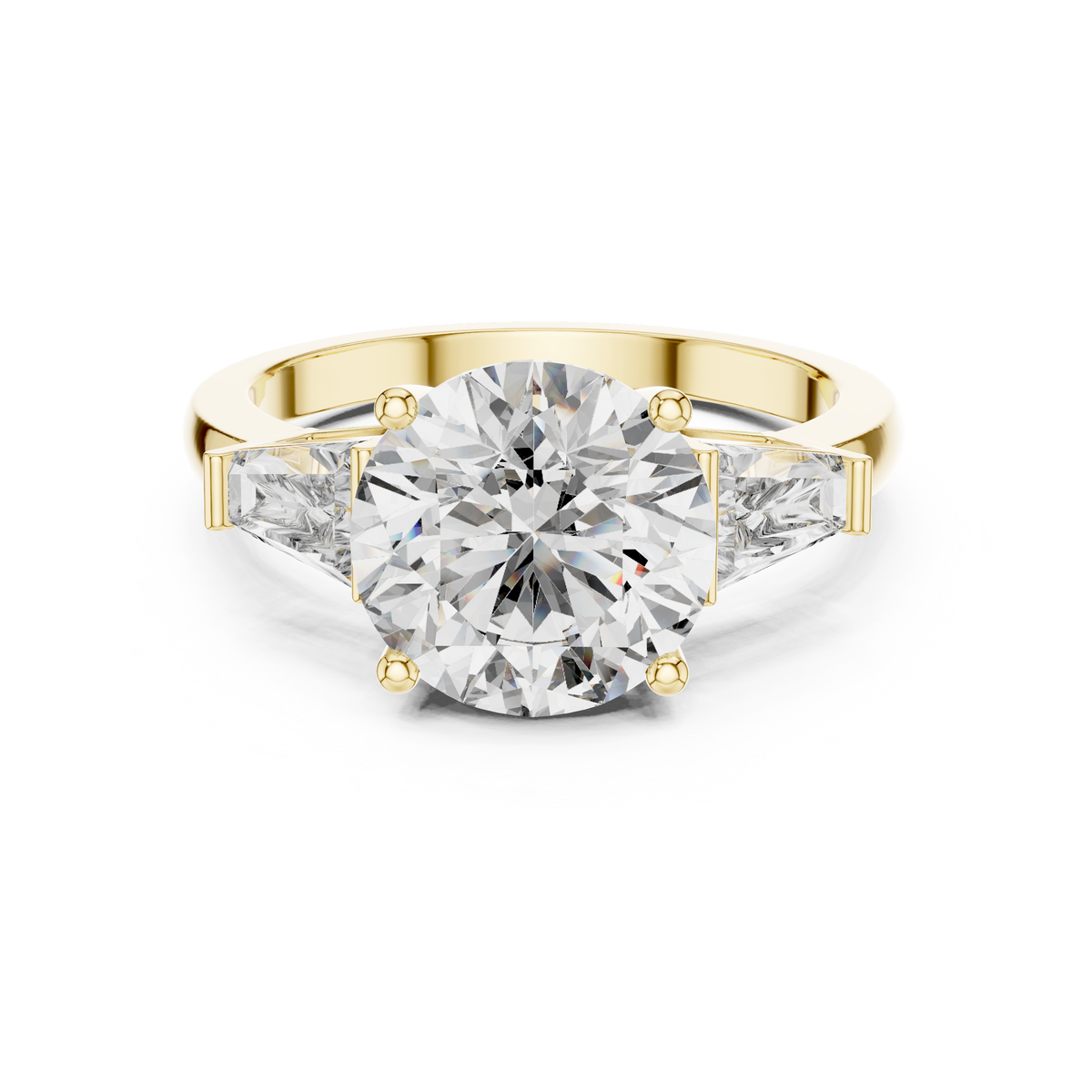 Oriane Emerald-Cut Three-Stone Solitaire Ring