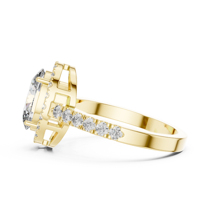Philippine Cushion Halo Pave Lab-Grown Diamond Ring