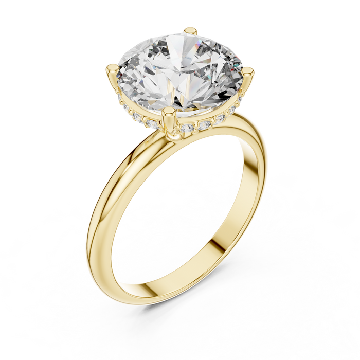 Rosine Round Halo Solitaire Lab-Grown Diamond Ring