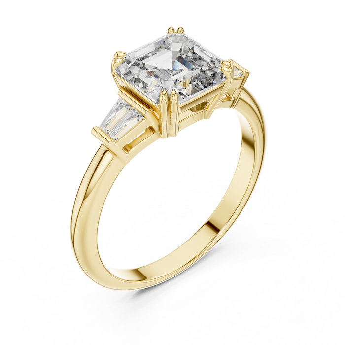 Sidonie Emerald-Cut Accent Lab-Grown Diamond Ring