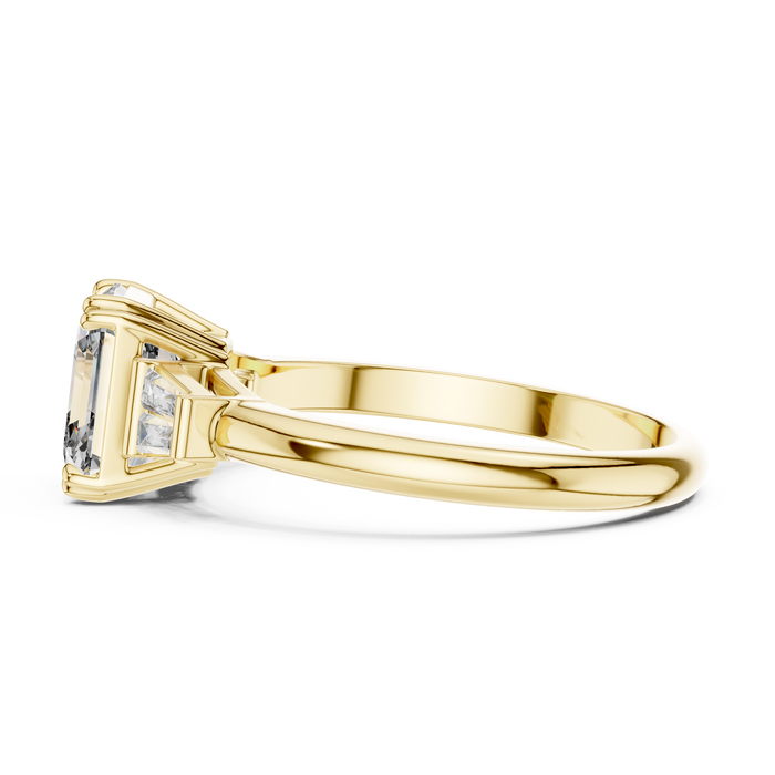 Sidonie Emerald-Cut Accent Lab-Grown Diamond Ring
