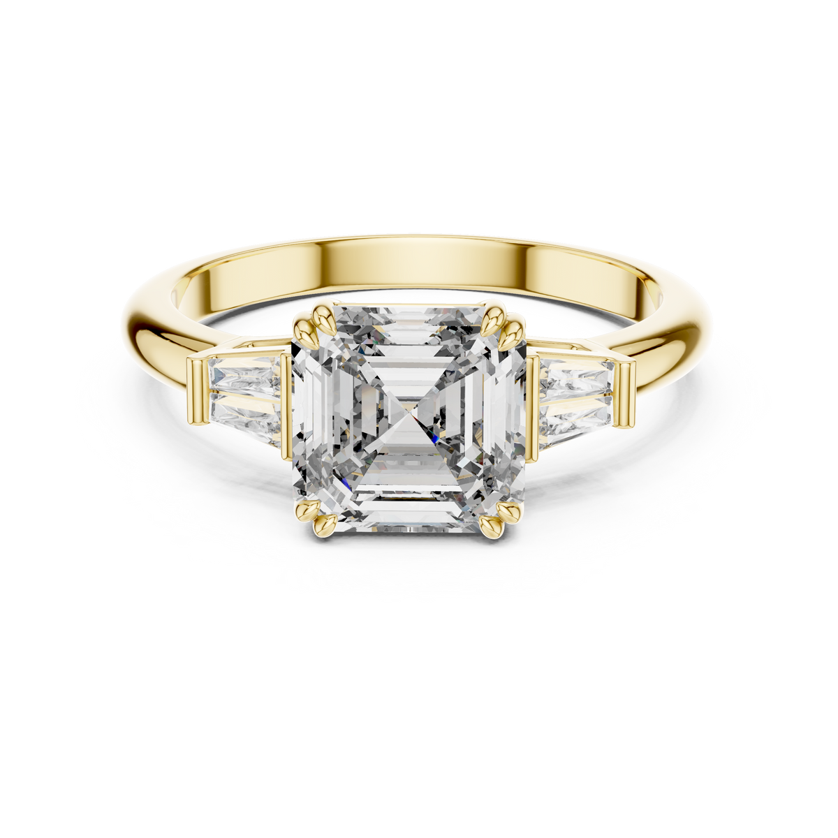 Sidonie Emerald-Cut Accent Lab-Grown Diamond Ring