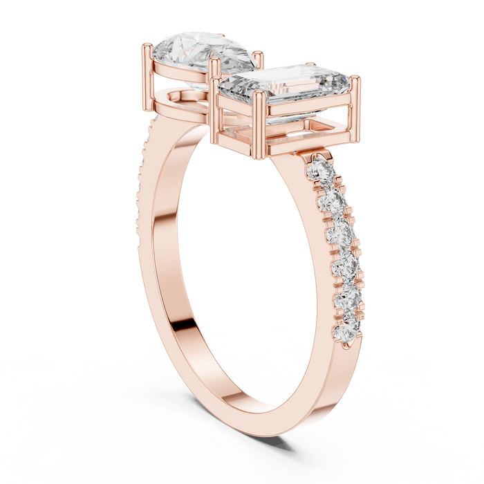 Ombéline Emerald-Cut Pave Ring