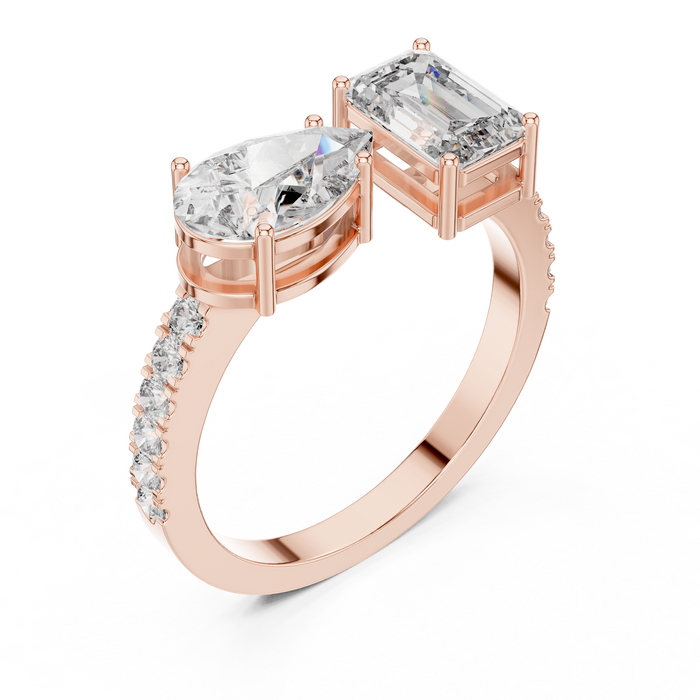 Ombéline Emerald-Cut Pave Ring