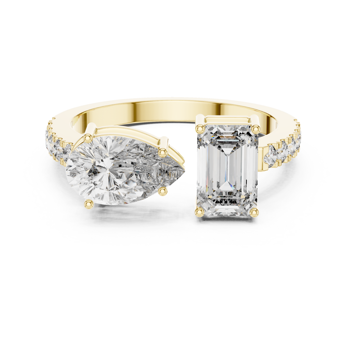 Ombéline Emerald-Cut Pave Ring