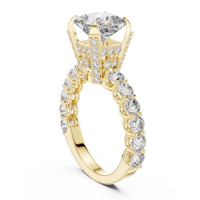 Apolline Halo Braided Split-Shank Lab-Grown Diamond Ring