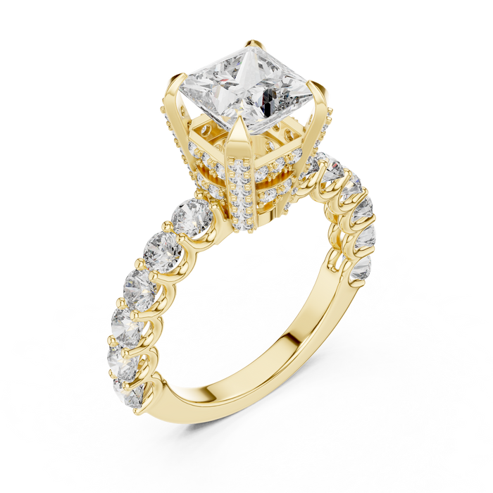Apolline Halo Braided Split-Shank Lab-Grown Diamond Ring