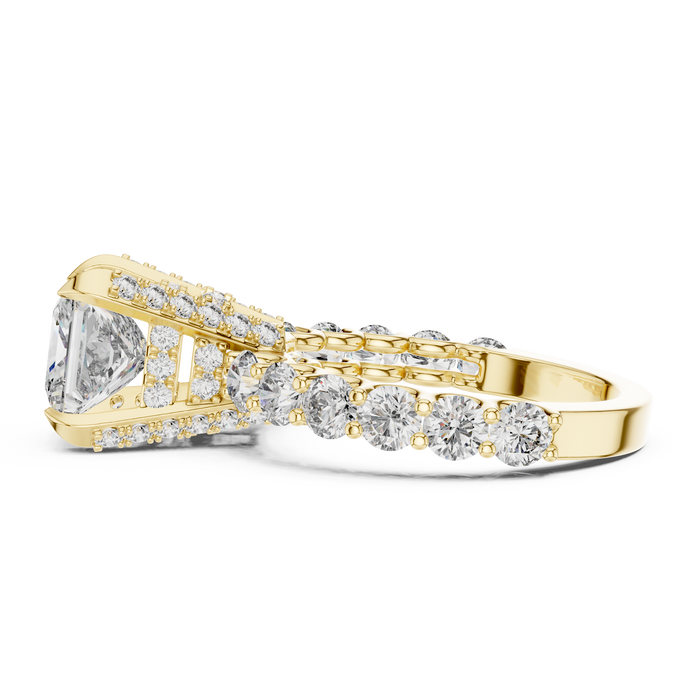 Apolline Halo Braided Split-Shank Lab-Grown Diamond Ring