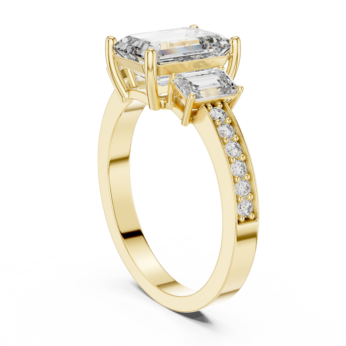 Capucine Emerald Channel-Pave Lab-Grown Diamond Ring