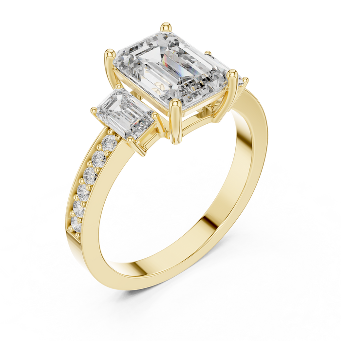 Capucine Emerald Channel-Pave Lab-Grown Diamond Ring