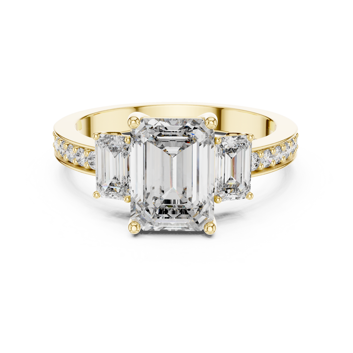 Capucine Emerald Channel-Pave Ring