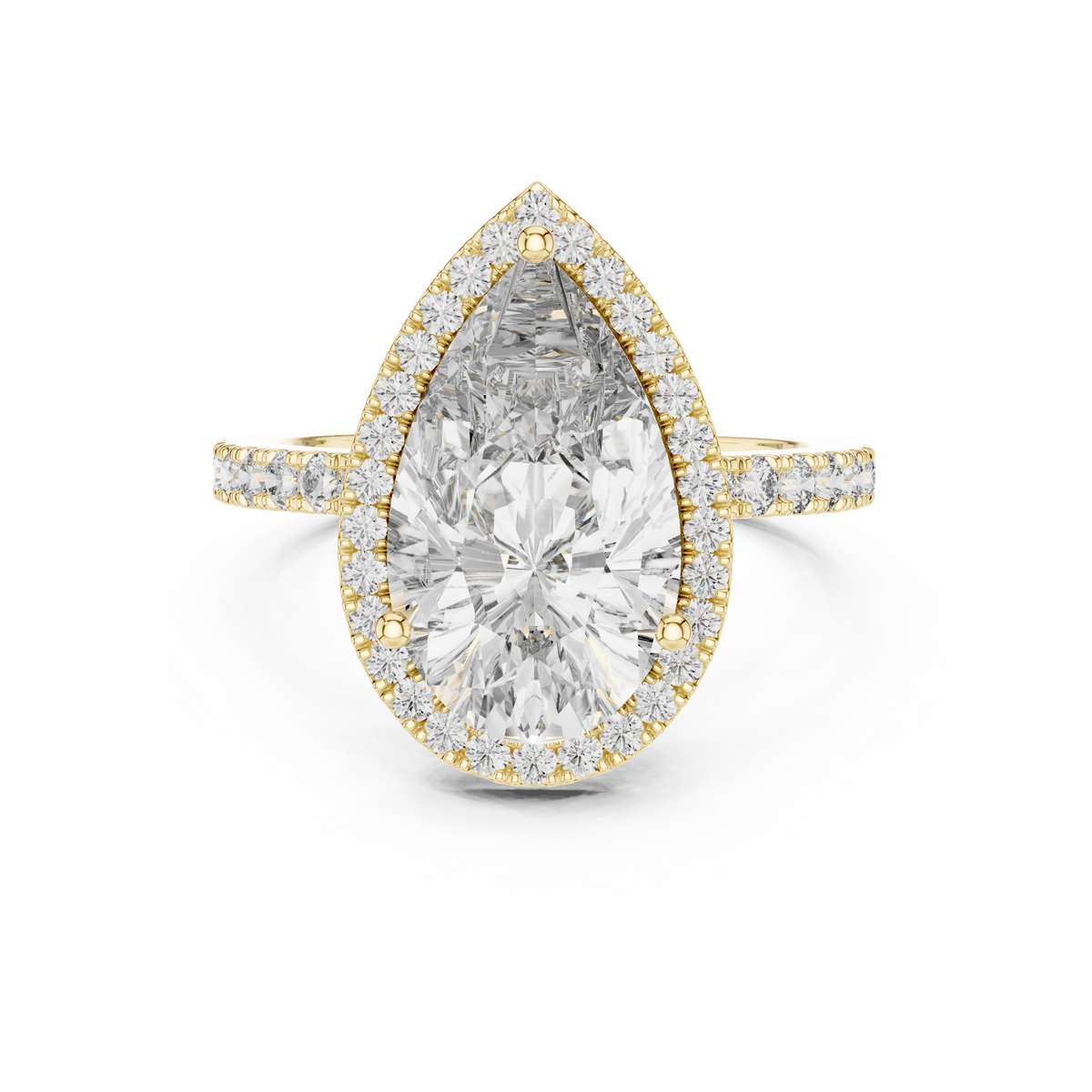 Clémence Pear Halo Ring