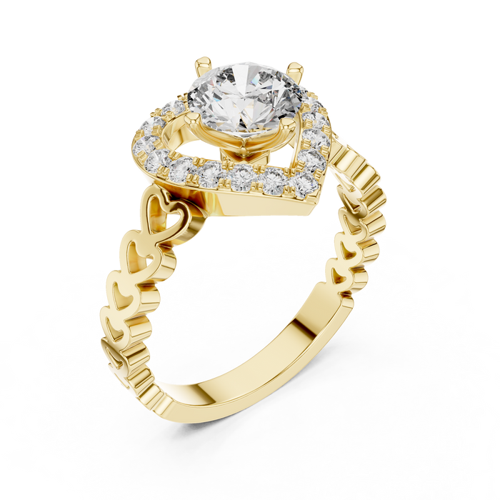 Gabrielle Heart-Motif Lab-Grown Diamond Ring