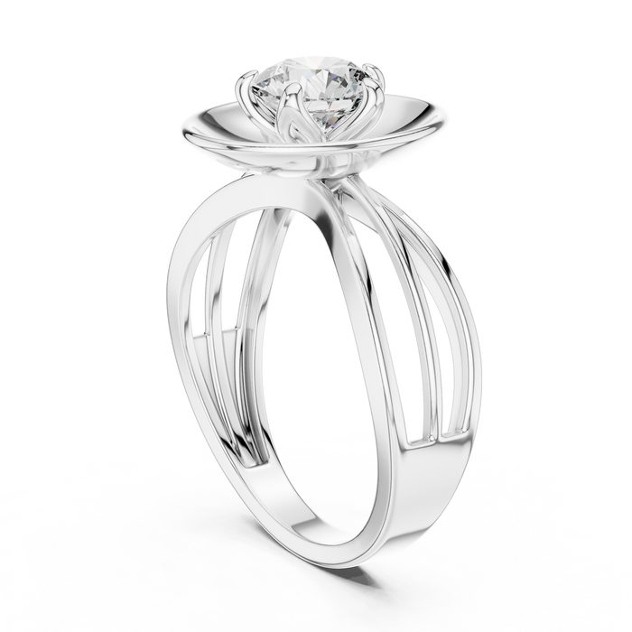 Hortense Cluster Floral Halo Ring