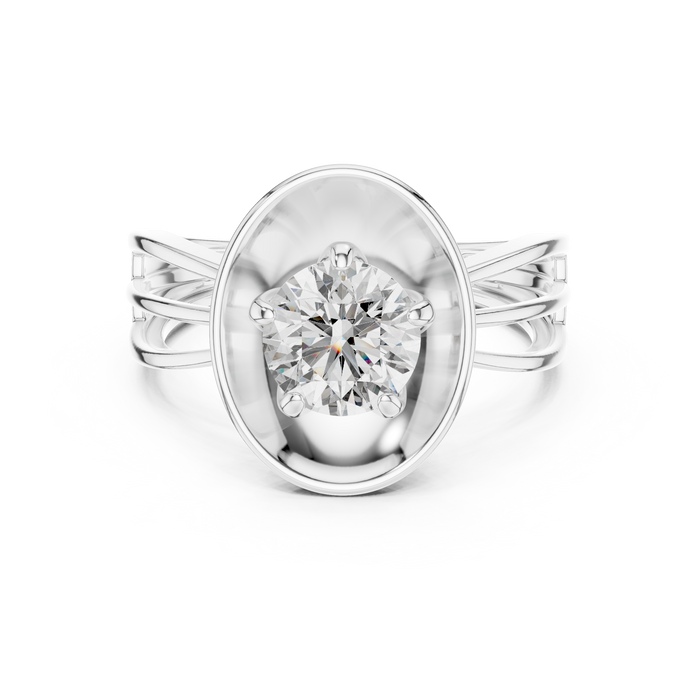 Hortense Cluster Floral Halo Ring