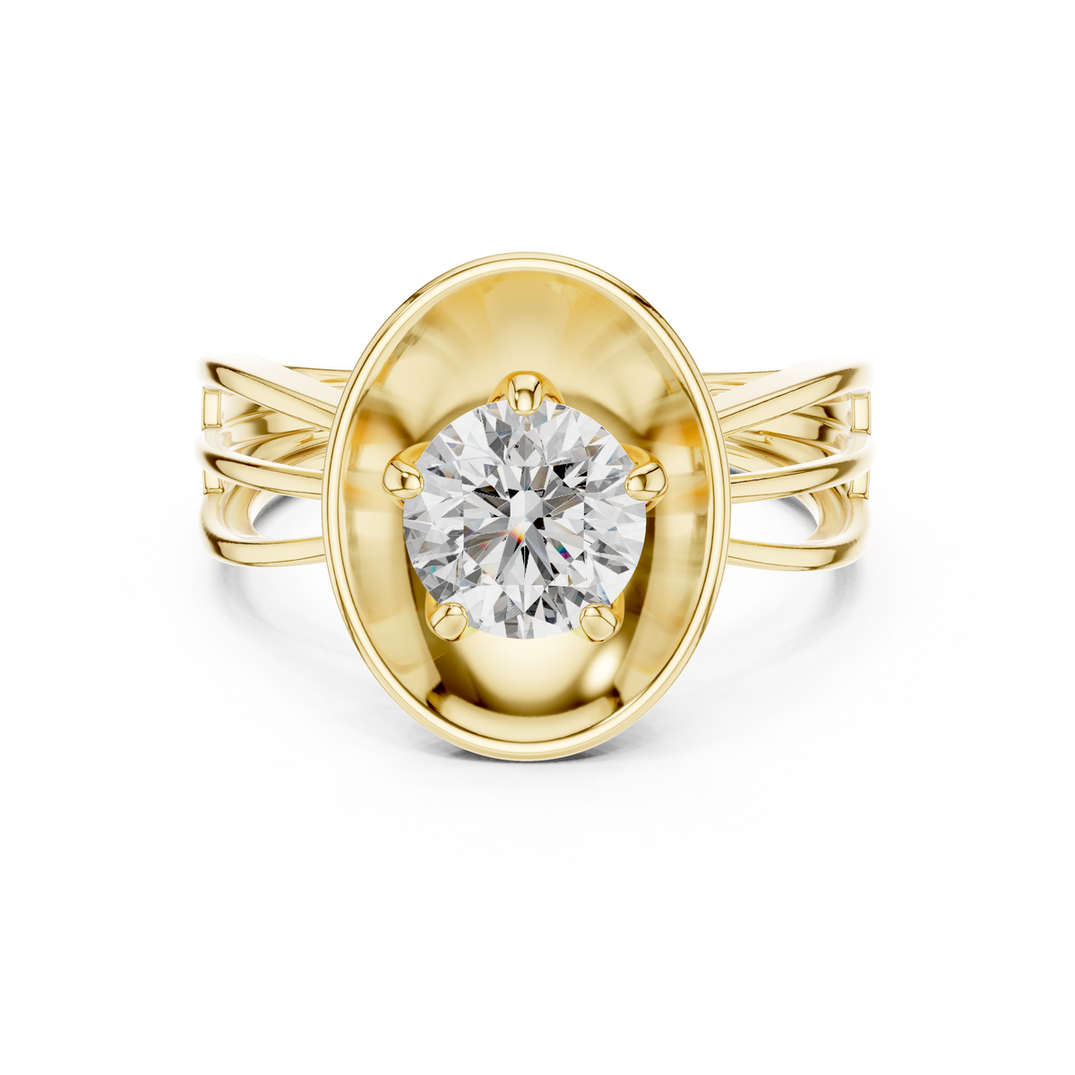 Hortense Cluster Floral Halo Ring
