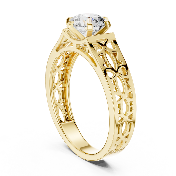Iris Openwork Filigree Lab-Grown Diamond Band
