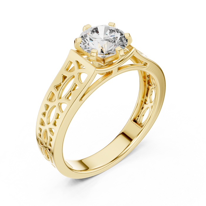 Iris Openwork Filigree Lab-Grown Diamond Band
