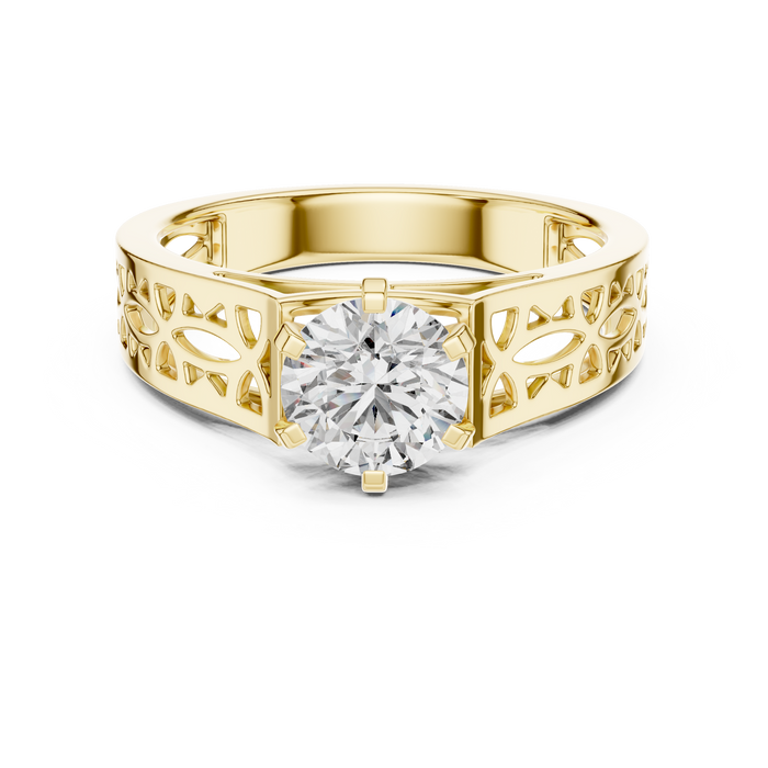 Iris Openwork Filigree Lab-Grown Diamond Band