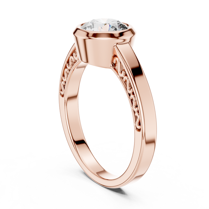 Lucile Emerald-Cut Bezel Solitaire Ring