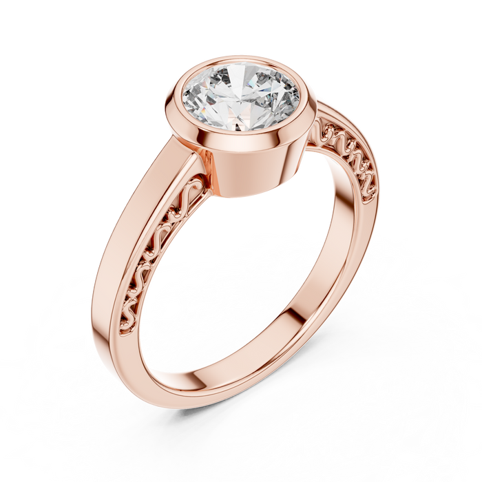 Lucile Emerald-Cut Bezel Solitaire Ring