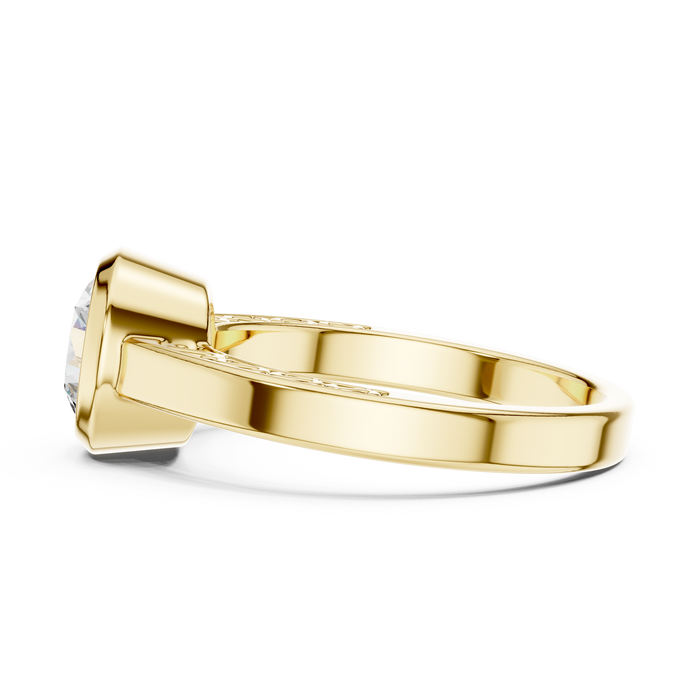 Lucile Emerald-Cut Bezel Solitaire Lab-Grown Diamond Ring