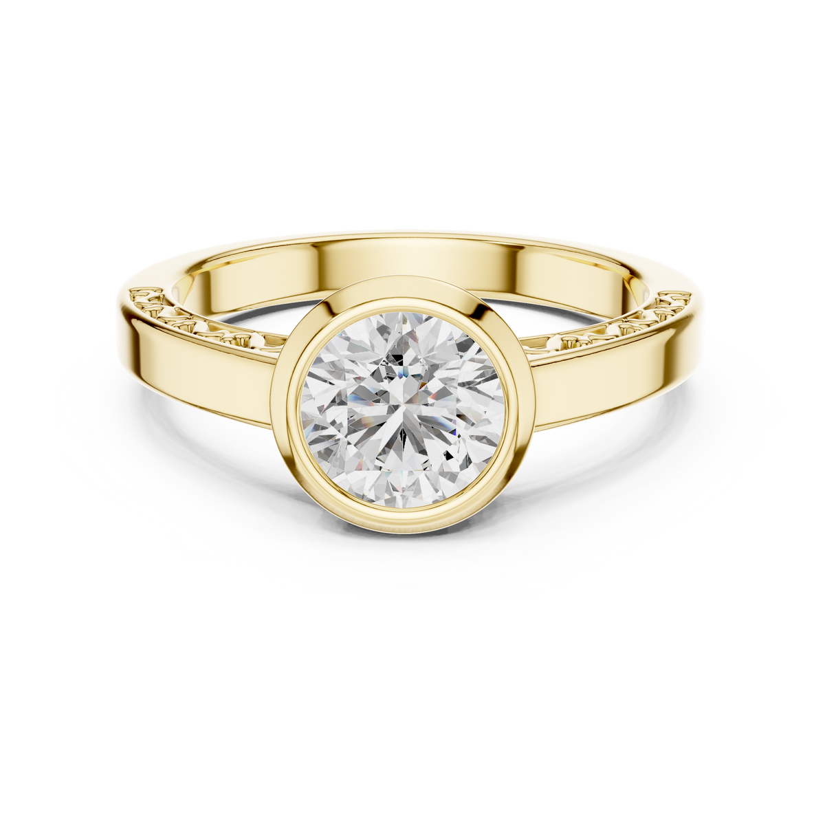 Lucile Emerald-Cut Bezel Solitaire Ring