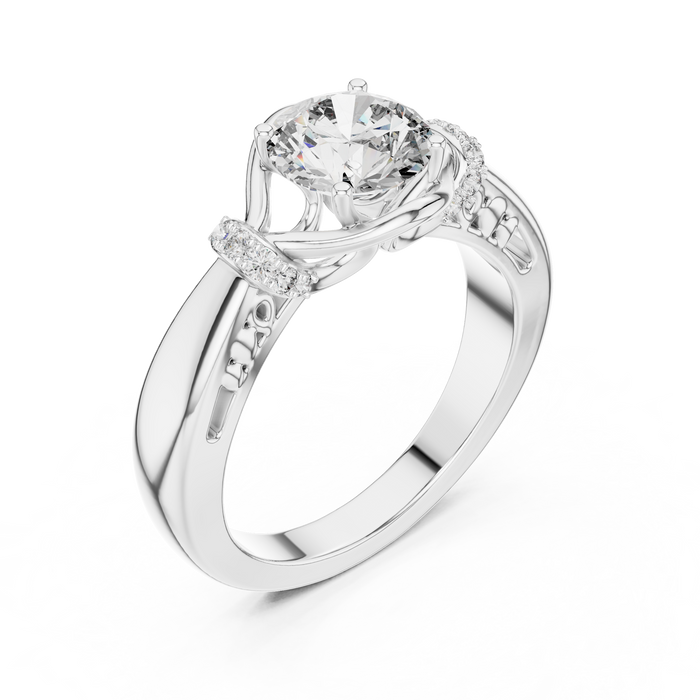 Blanche Side-Stone Accent Solitaire Ring