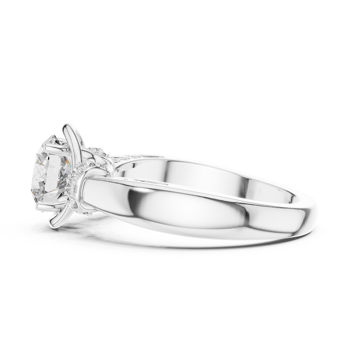 Blanche Side-Stone Accent Solitaire Ring