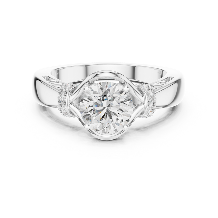 Blanche Side-Stone Accent Solitaire Ring