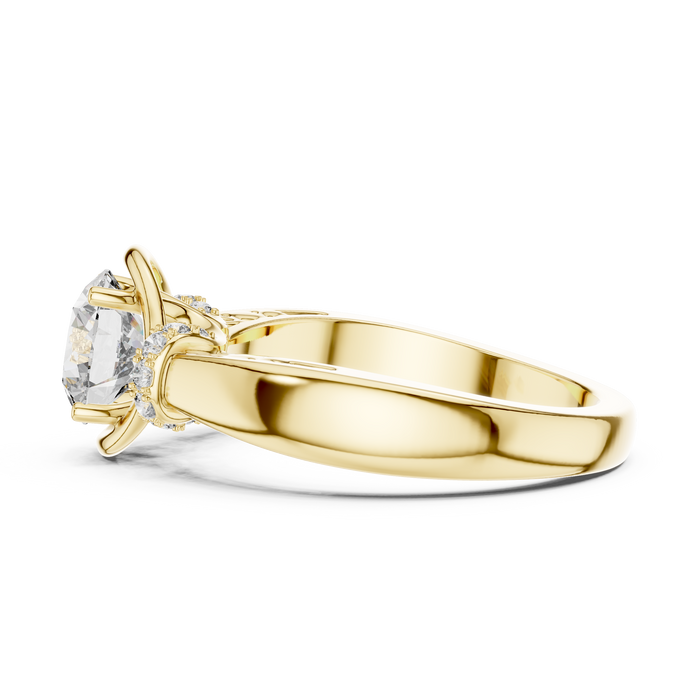 Blanche Side-Stone Accent Solitaire Lab-Grown Diamond Ring