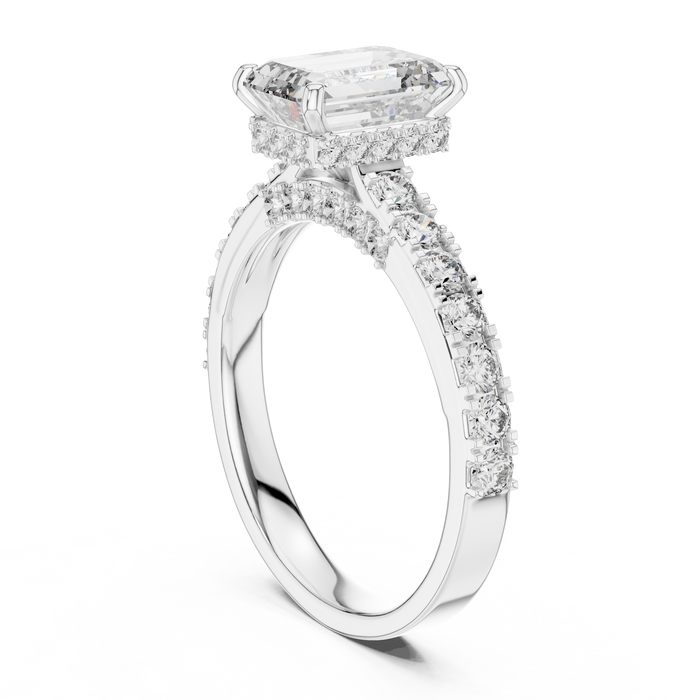 Angélique Emerald-Cut Pave Ring