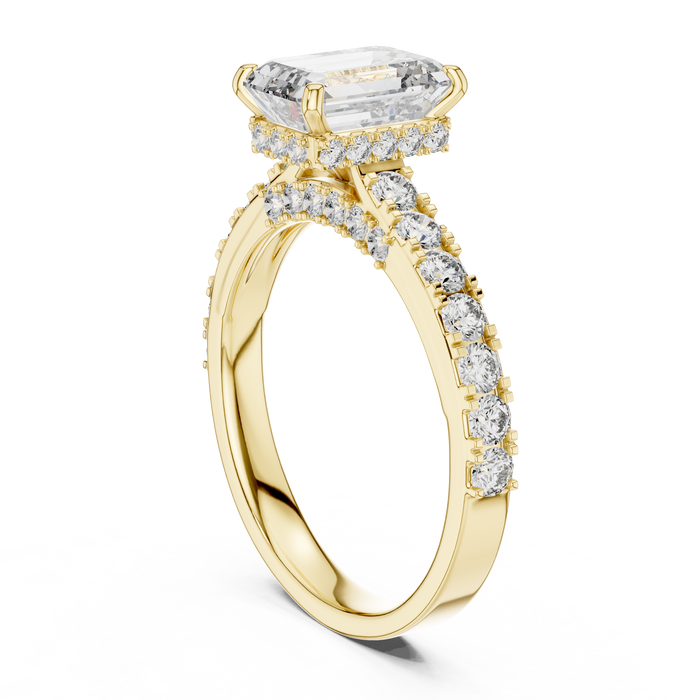 Angélique Emerald-Cut Pave Lab-Grown Diamond Ring