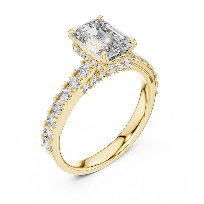 Angélique Emerald-Cut Pave Lab-Grown Diamond Ring
