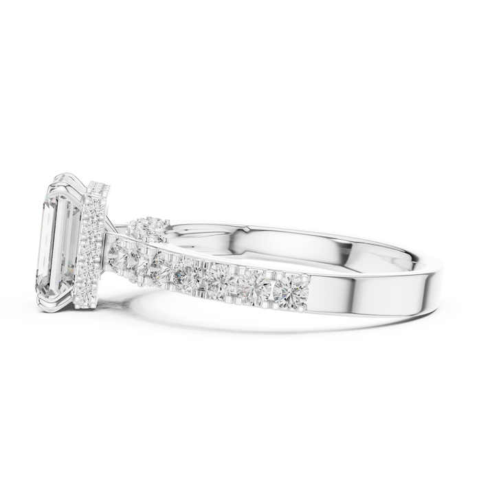 Angélique Emerald-Cut Pave Ring