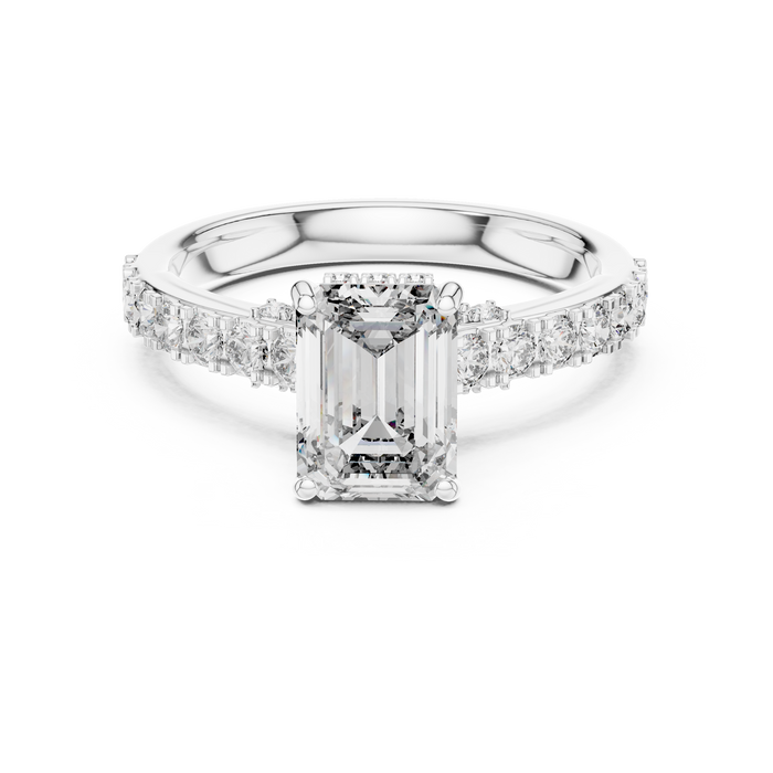 Angélique Emerald-Cut Pave Ring