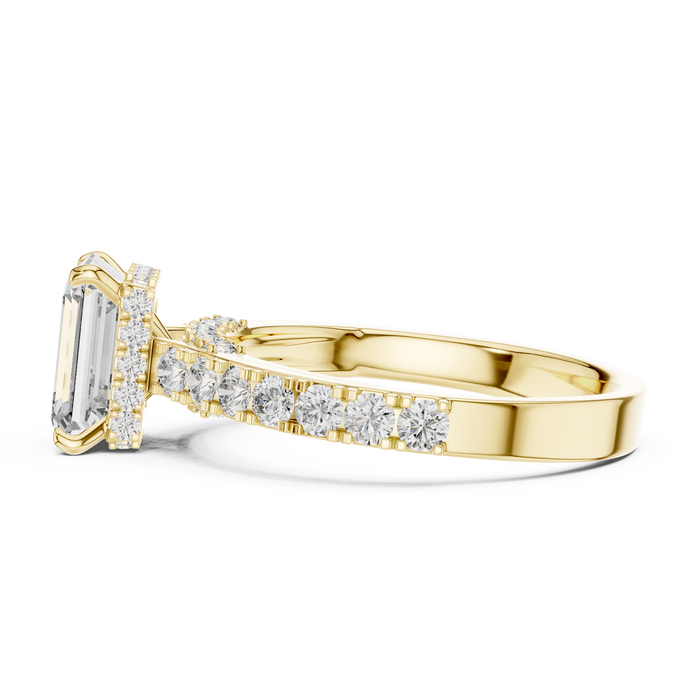Angélique Emerald-Cut Pave Lab-Grown Diamond Ring
