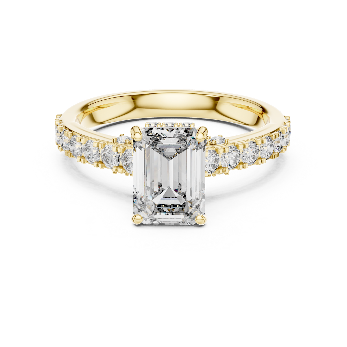 Angélique Emerald-Cut Pave Ring