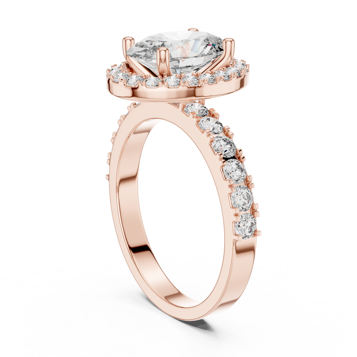 Bathilde Round Halo Pave Ring