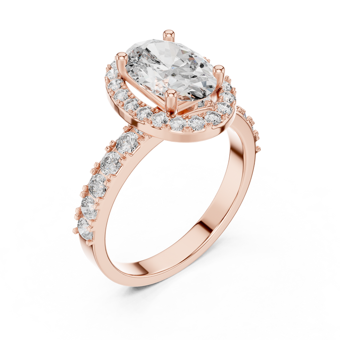 Bathilde Round Halo Pave Ring