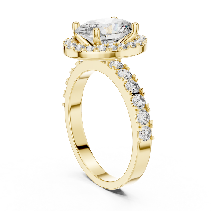 Bathilde Round Halo Pave Lab-Grown Diamond Ring