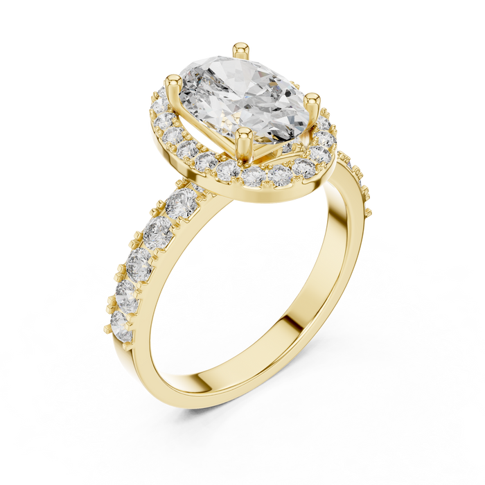 Bathilde Round Halo Pave Lab-Grown Diamond Ring