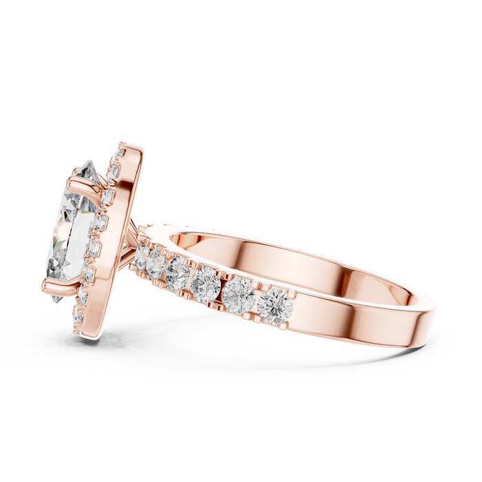 Bathilde Round Halo Pave Ring